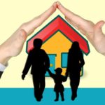 Ein Haus und eine Familie wird geschützt.
